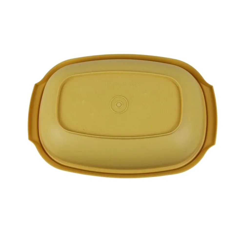 Tupperware Vegetable Fish Steamer Harvest Gold Container 1273-2 3pc